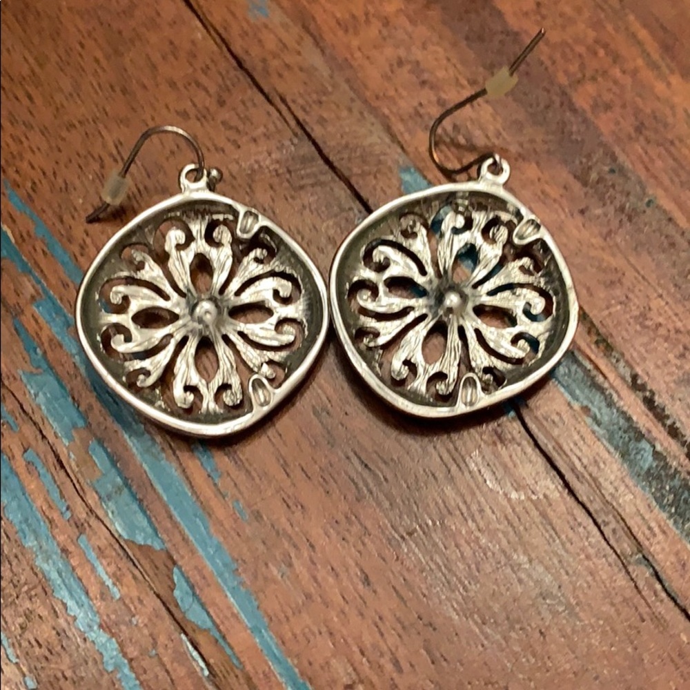 Floral Dangle Earrings - Picture 2 of 2